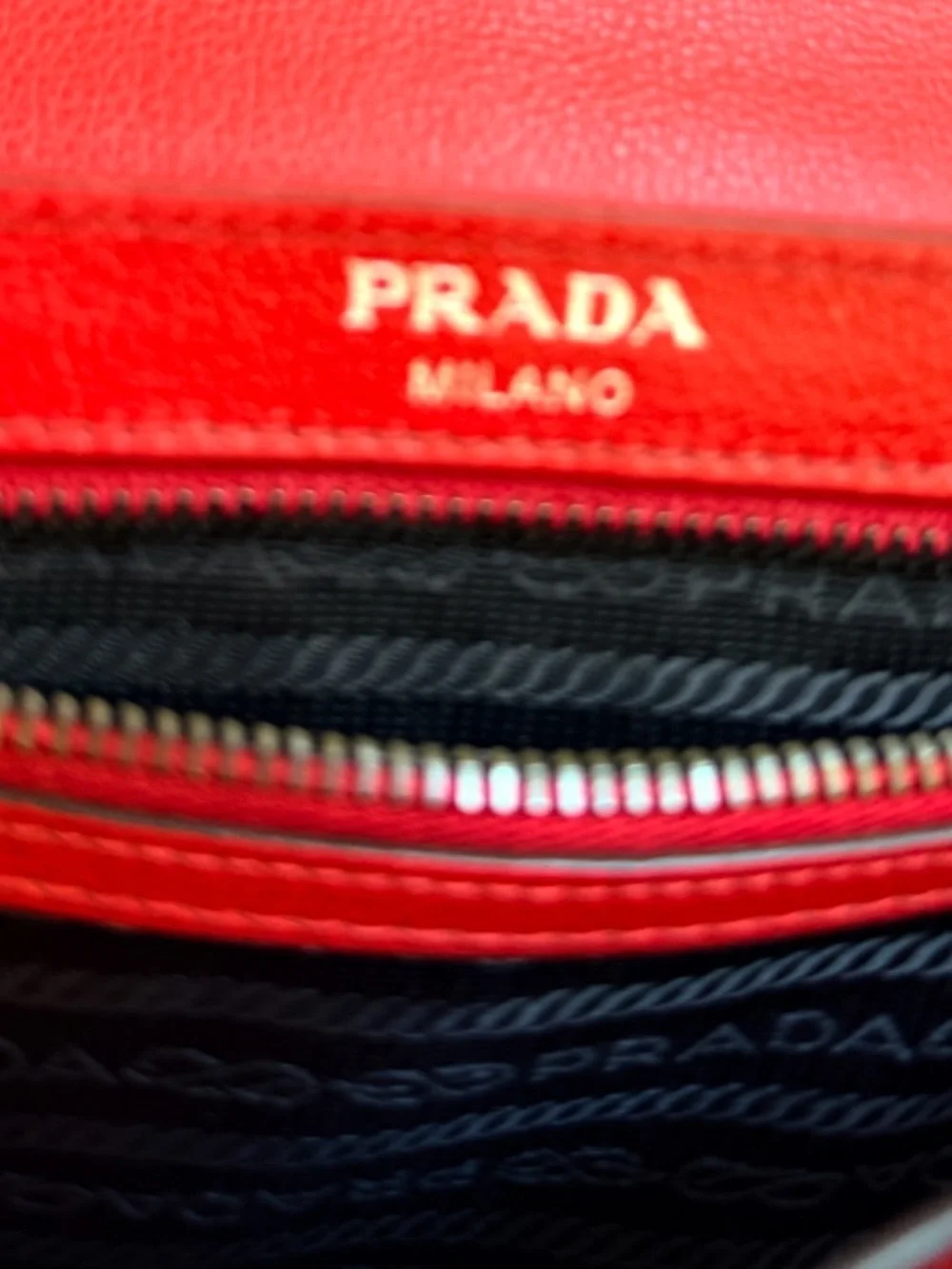 Prada Red Studded Leather Shoulder Bag